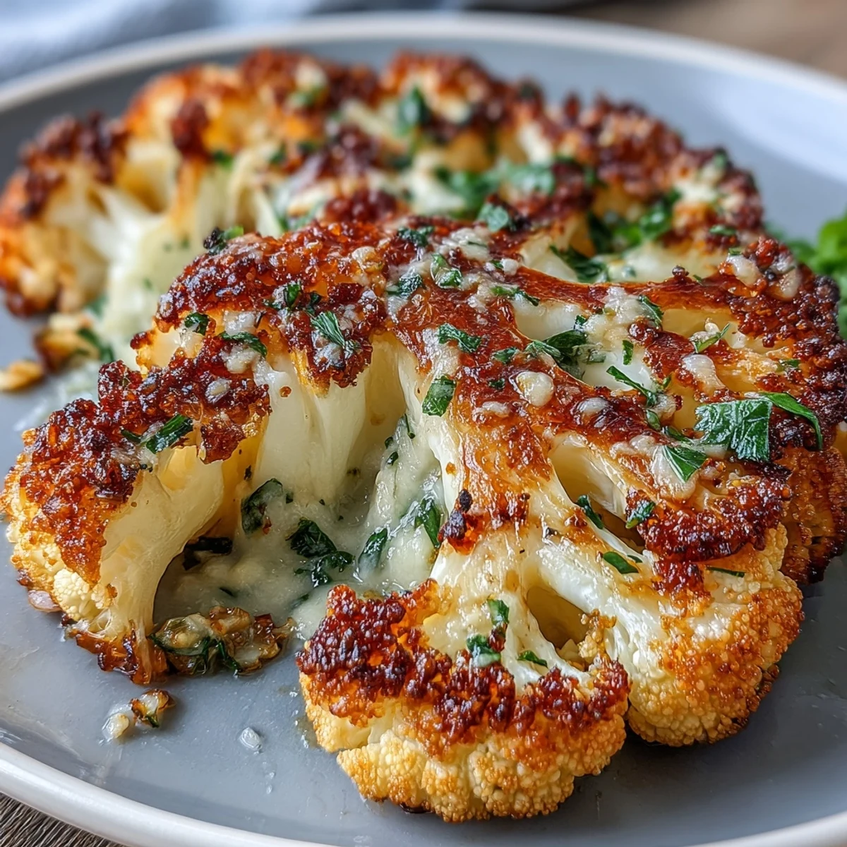 Keto Garlic Parmesan Roasted Cauliflower Steaks