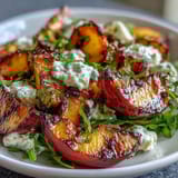 Grilled Peach Burrata Honey Salad