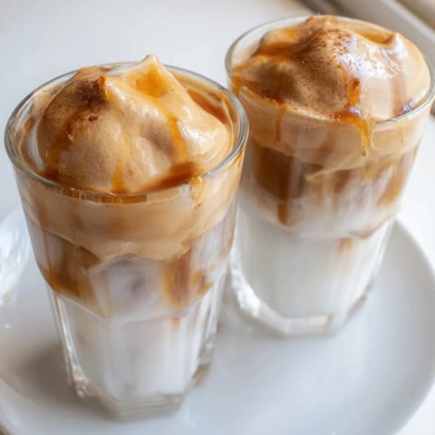 Thick, whipped brown sugar Dalgona latte, a gorgeous cafe-style drink, ready to enjoy.