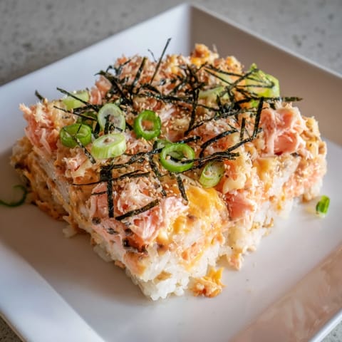 Creamy Salmon Sushi Bake