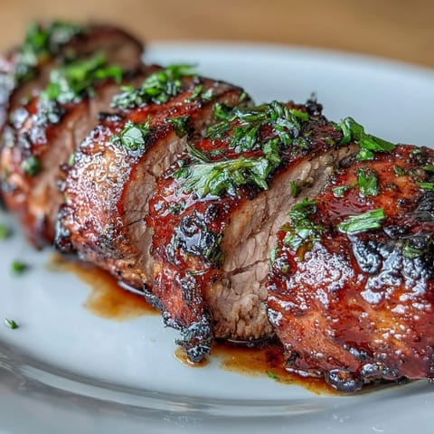 Vibrant jerk spiced pork tenderloin with bold Caribbean flavors, roasted to juicy perfection and served with fresh lime wedges.  