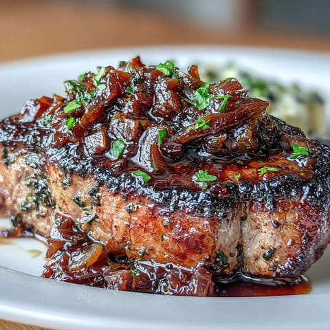 Onion Jam Glazed Lamb Chops