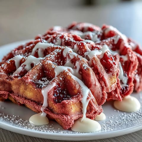 Pink Velvet Waffles Drizzle