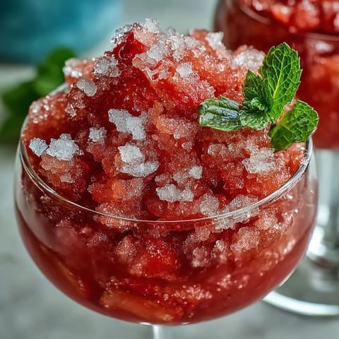 Chilled light strawberry daiquiri slushies served with fresh strawberry slices, offering a naturally sweet and icy tropical drink.