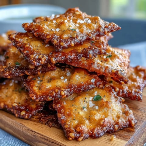 Crispy homemade sourdough Cheez-Its crackers baked golden with everything seasoning for bold, savory flavor.  