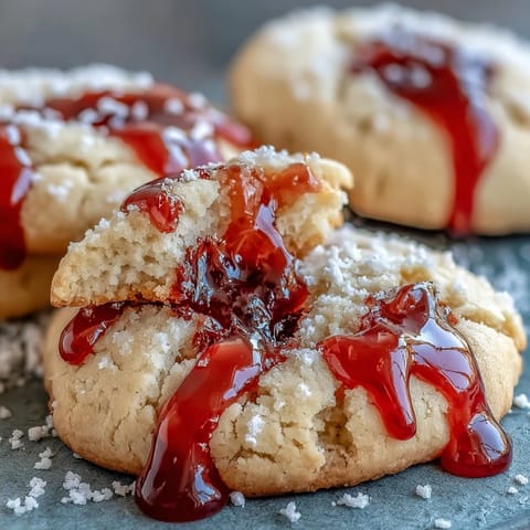 Spooky vampire bite sugar cookies with glossy red icing dripping from dramatic fang marks.  
