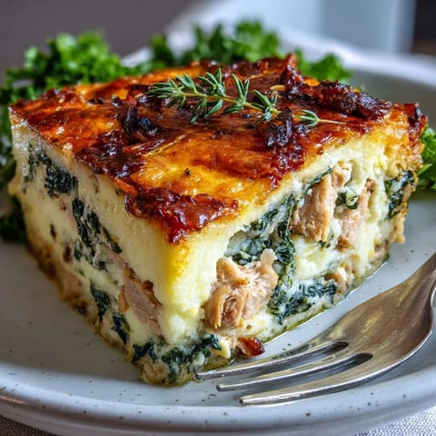 Hearty Turkey Shepherds Pie with golden cauliflower-potato mash and savory ground turkey filling.  