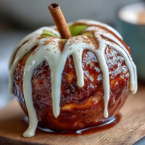 Classic Red Candy Apples with White Chocolate Drizzle glisten with a glossy red candy shell and creamy white chocolate drizzle.