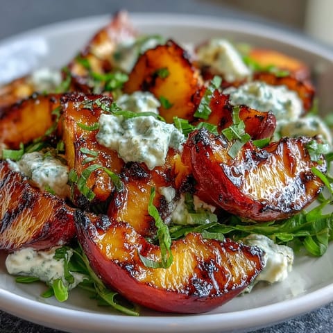 Grilled Peach Burrata Honey Salad