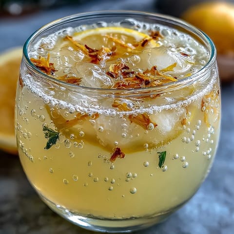 Sparkling Fermented Lemonade: glass bottle filled with bubbly, tangy homemade lemonade.