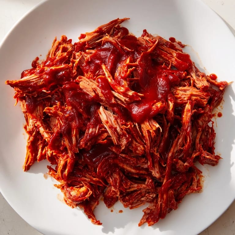Fork-tender 5-Ingredient BBQ Pulled Pork, perfect for a hearty dinner, with savory, smoky aromas.