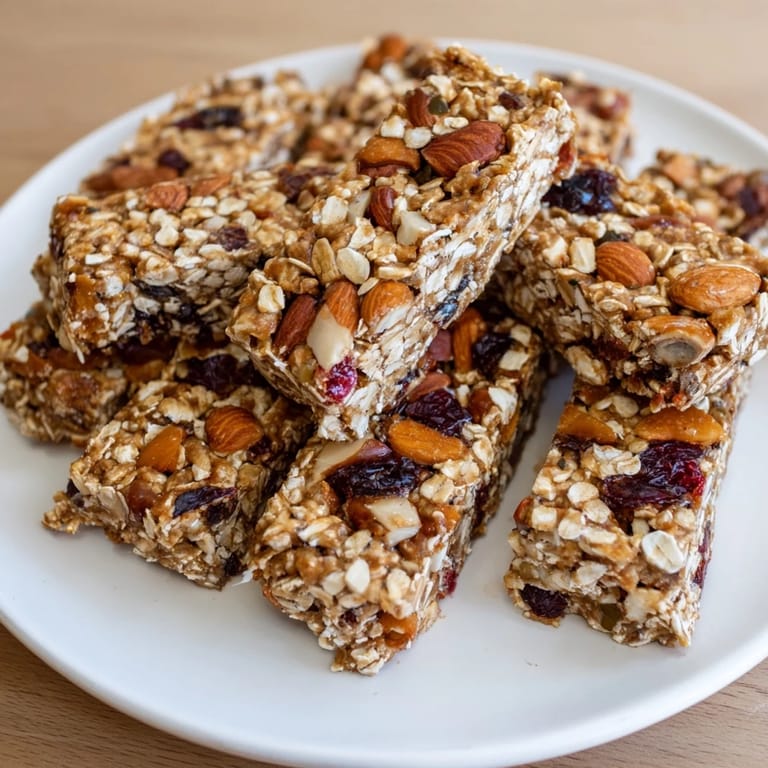 Homemade No-Bake Energy Bars with a beautiful, compact layer, perfect for an on-the-go treat.