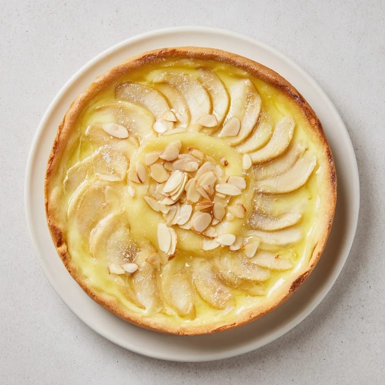 Warm, comforting slice of Rustic Crustless Apple Pie topped with glistening brown sugar.