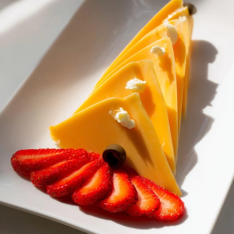 Arranging this fun Retro Rocket snack involves sharp cheese, strawberries, and olive details, perfect for kids.