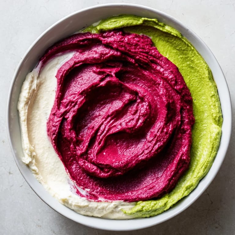 Vibrant and elegant, this Marble Swirl features colorful dips, beautifully marbled, ready to be enjoyed with crackers.