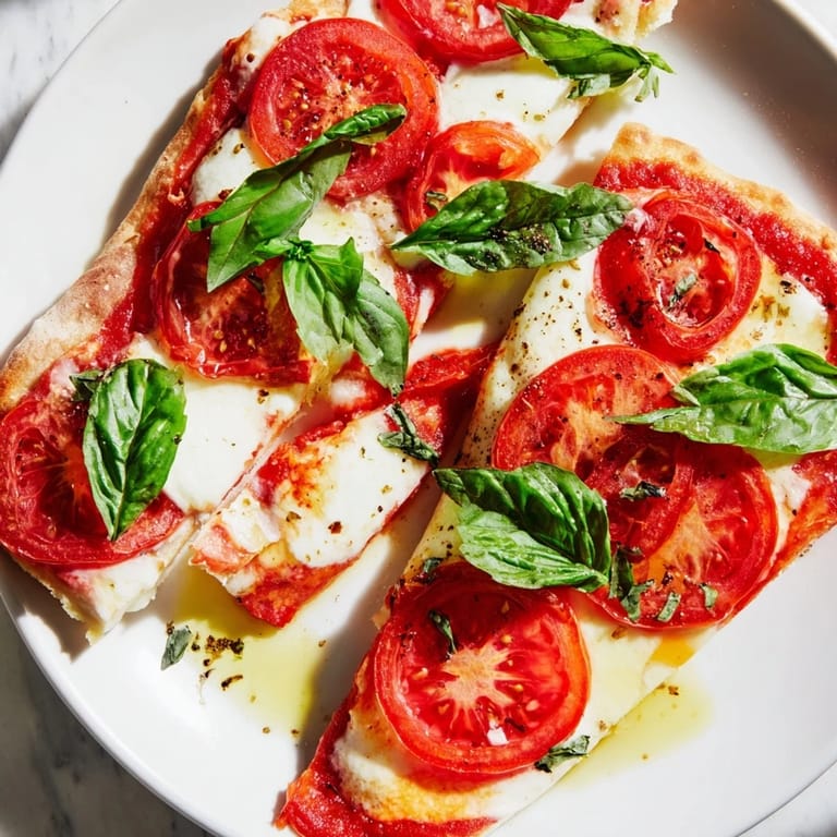 Golden-crusted Quick Margherita Naan Pizza with bubbling cheese, perfect for a quick dinner.