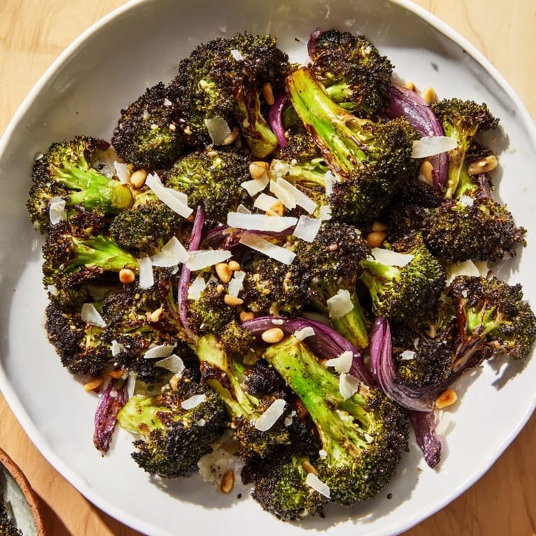 This easy charred broccoli salad features tender broccoli florets, bursting with flavor and color.