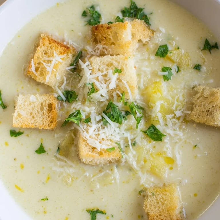 This velvety Creamy Garlic Bread Soup features toasted bread and rich flavors, delicious!