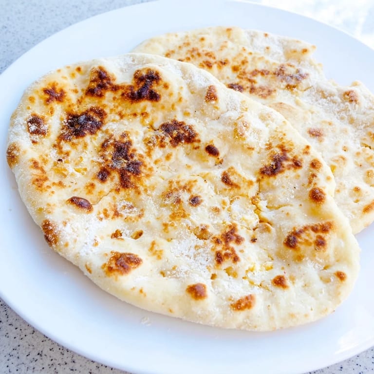 Warm, freshly cooked cottage cheese flatbread, slightly blistered from the pan, perfect for serving as wraps.
