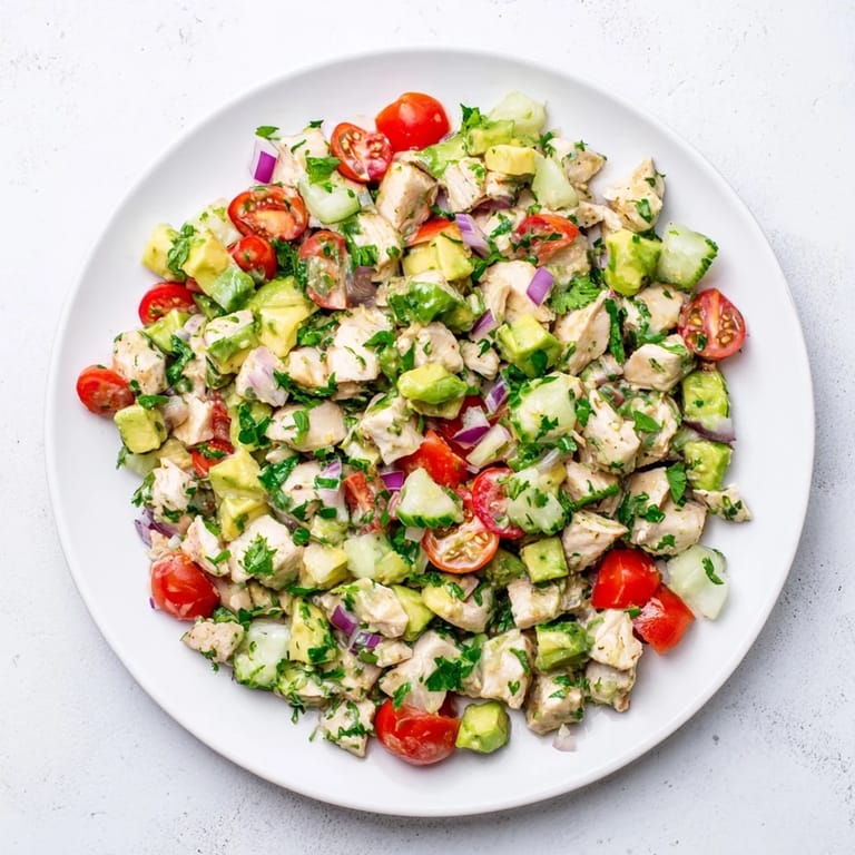 Healthy Avocado Chicken Salad served on crisp lettuce cups, perfect for a light, low-carb lunch or easy summer dinner.