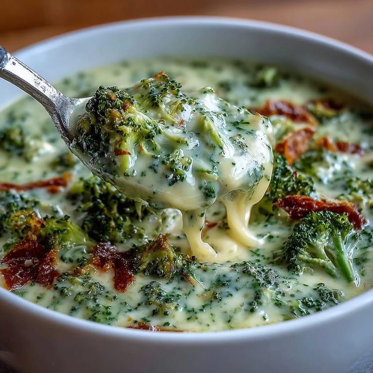 Rich homemade Broccoli Cheddar Soup with tender broccoli florets and melted sharp cheddar cheese.