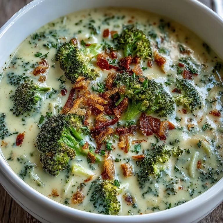 Oven-roasted broccoli and savory herbs blend into a rich, velvety Roasted Broccoli Cheddar Soup served hot for a comforting dinner.