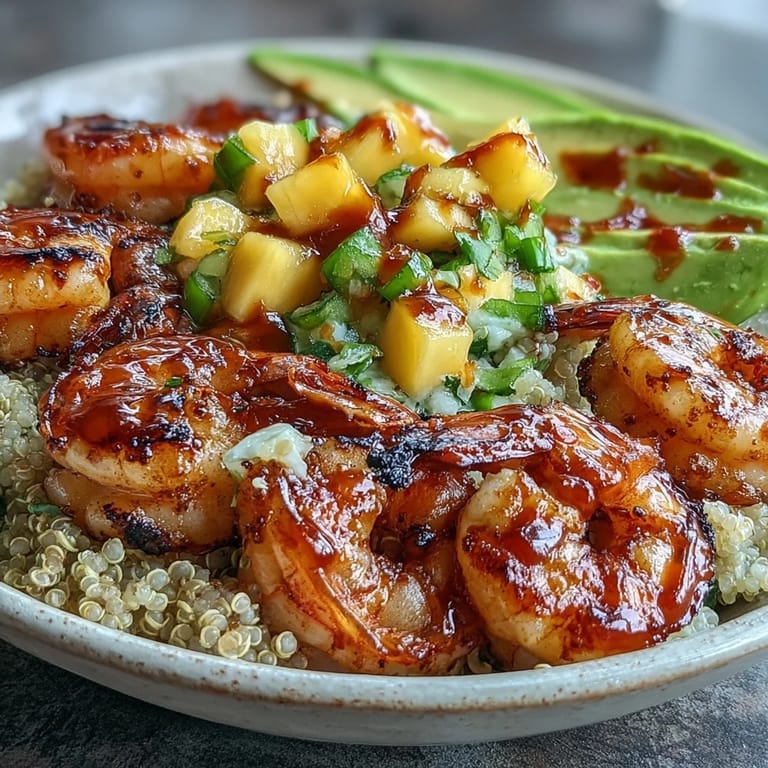Fresh Shrimp and Creamy Avocado Bowls with Zesty Mango Salsa and Lime Chili Sauce