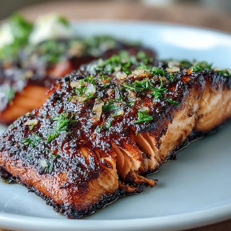 Golden-brown salmon with crispy skin atop tender asparagus sautéed in zesty lemon and garlic.  