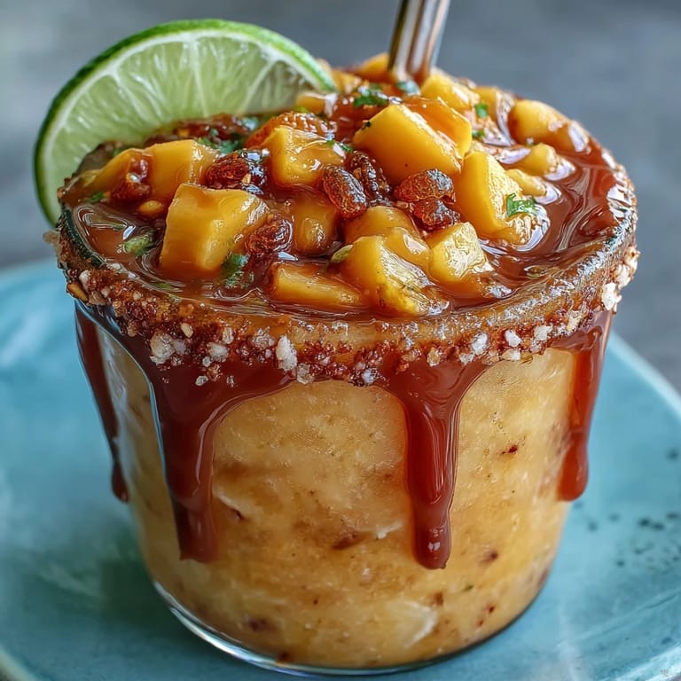 Refreshing Chamoyada cup bursting with fresh mango and zesty lime.