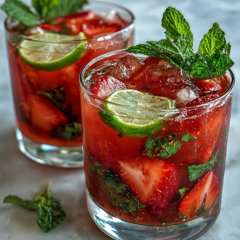 Vibrant Strawberry Chili Limeade Mocktail, perfect for a cool, zesty, and spicy beverage.