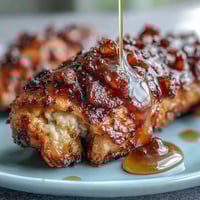 Crispy baked chicken pieces coated in seasoned flour, drizzled with hot honey for a spicy-sweet Southern twist.