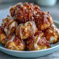 A crunchy bowl of caramel-coated popcorn and peanuts, perfect for baseball season snacking.