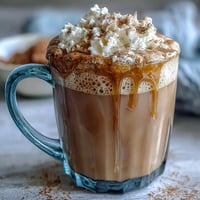 Creamy oat milk dandelion tea latte sweetened with honey, served warm in a cozy mug with cinnamon sprinkle.