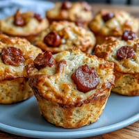 Golden mini corn dog muffins with juicy hot dog bites, perfect for parties.